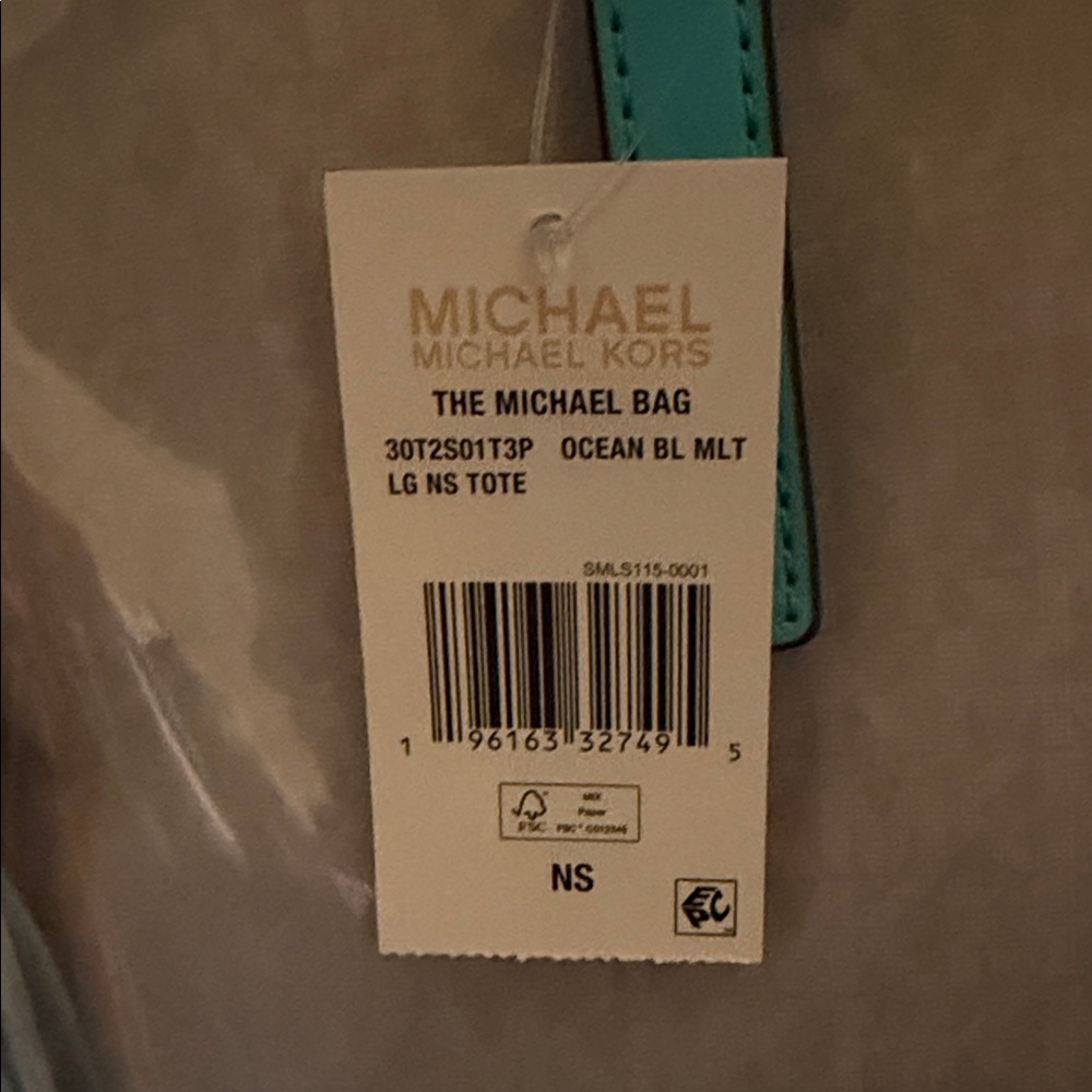 Michael Kors Aqua and White Clear Signature Tote - Picture 2 of 2